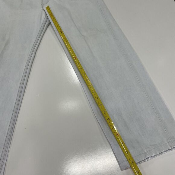 VTG 90’s Levi’s 501 White Straight Denim Blue Jeans Distressed Actual Size 34x28 - Picture 2 of 11